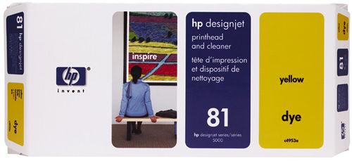 C4953A Cabezal de impresión de colorante y limpiador de cabezal HP 81 AMARILLO
