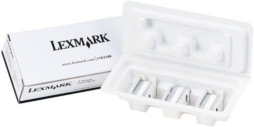 Cartucho de repuesto 3 cajas Lexmark de 3.000 grapas - Grapas para salida StapleSmart