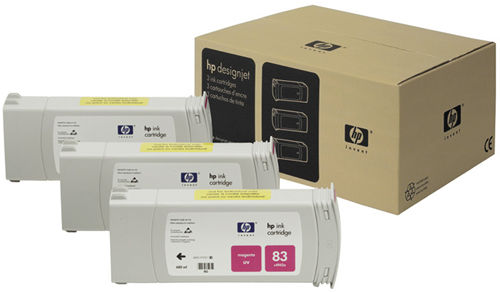C5074A Paquete de 3 cartuchos HP 83 de tinta UV MAGENTA de 680 ml