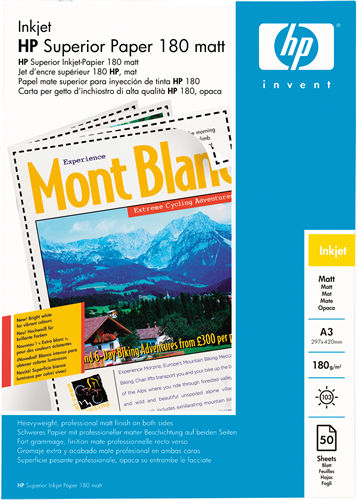 Q6591A Papel mate de Calidad Superior para inyección de tinta HP 180 g/m² A3 297 x 420 mm 50 hojas