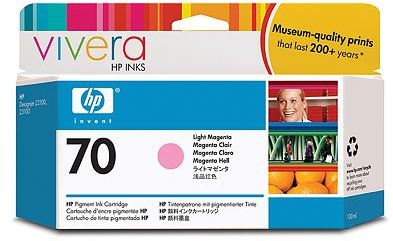 C9455A Cartucho de tinta HP 70 MAGENTA CLARO con tinta Vivera 130 ml para HP DesignJet Z2100/Z3100