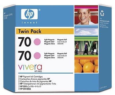 CB346A - Pack AHORRO con 2 Cartuchos HP 70 con tinta Vivera MAGENTA CLARO (2 x 130 ml)