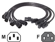APC Cable de alimentación APC AP9890 IEC 320 EN 60320 C13 (H) C14(M) 61 cm (paquete de 5 )