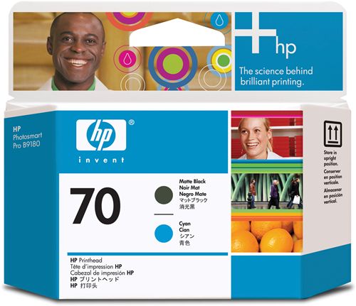 C9404A Cabezal de impresión NEGRO MATE y CIAN HP 70 para HP DesignJet Z2100/Z3100