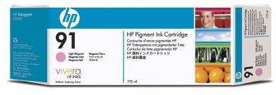 C9487A Paquete de 3 cartuchos HP 91 de tinta MAGENTA clara con tinta Vivera de 775 ml
