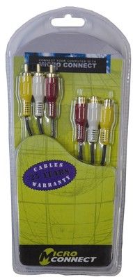 AVDI3G - Cable de componentes de Vídeo 3XRCA - 3XRCA 3m M-F Gold