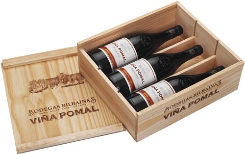 Viña Pomal Reserva 2000 Caja Madera 3 Botellas 0,75 L.