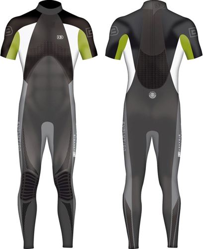 Traje de Neopreno B3 Evolution Steamer 3/2mm - Traje de manga corta color verde