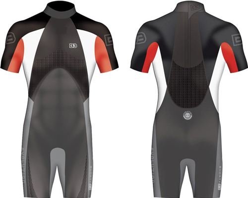 Traje de Neopreno B3 Evolution Shorty 2mm - Traje corto en color rojo - L/52