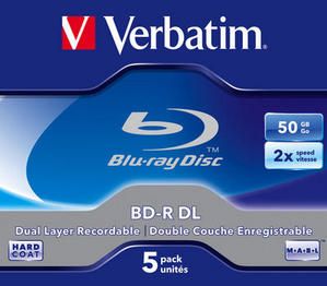 Disco Blu-Ray Verbatim BD-R DL 50GB 2x 5 Pack Jewel Case