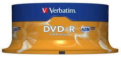 DVD-R Matt Silver 4.7GB 16x Bobina 25 Pack Spindle Verbatim