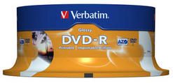 DVD-R Glossy Inkjet Printable No ID Brand 4.7GB 16x Bobina 25 Pack Spindle Verbatim