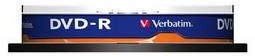 DVD-R Matt Silver 4.7GB 16x Bobina 10 Pack Spindle Verbatim