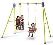 Columpio Jardín Injusa para niños con silla y balancín, en el que pueden jugar 3 niños a la vez