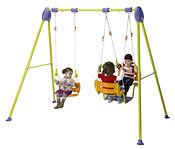 Columpio Jardín Injusa para niños con silla y góndola, en el que pueden jugar 3 niños a la vez