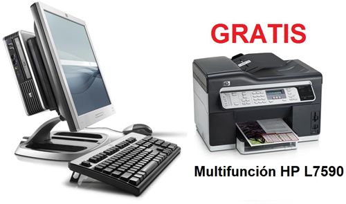 PC ultracompacto HP dc7900 usdt + TFT 19" HP L1908wi con Kit All-in-Two + Multifunción HP L7590