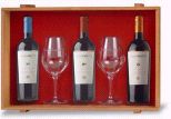 Lote Prestigio Selección Bracamonte 3 Botellas + 2 Copas en Caja de Madera