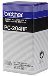 4 Bobinas Recambios PC204RF Brother para Fax 1020e / 1030e