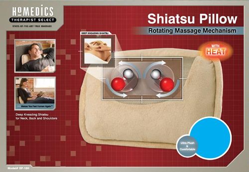 Cojín térmico de masaje Shiatsu HoMedics SP-10H-2EU Therapist Select™ Shiatsu Pillow with Heat - Ajustable para tratar el cuello, la espalda y los hombros.