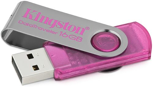 Memoria USB Kingston DataTraveler 101 N Flash Drive 16 GB, Rosa, Software SecureTraveler, USB 2.0, 12 gramos ¡elegante, práctica, ligera y compacta!