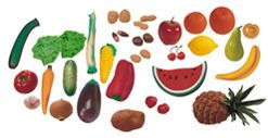 Surtido de 36 piezas de frutas y hortalizas y frutos secos de Miniland, el complemento perfecto para su cocinita y supermercado