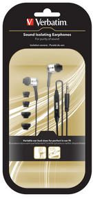Auriculares Intra-auriculares con aislamiento de sonido : Premium Gold Edition 14 gramos Verbatim (Dorado)