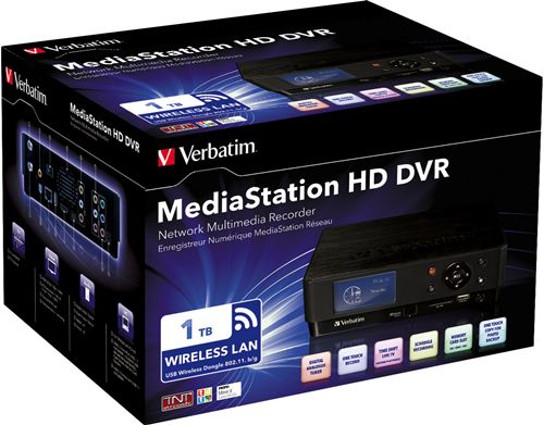 Grabador multimedia negro Verbatim con funciones de red inalámbrica MediaStation HD DVR de 1TB ¡DVB-T (TDT), HD Ready 1080i, Wi-Fi y Matroska!