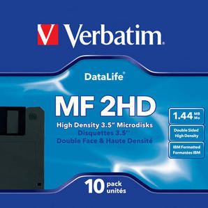 MF2-HD 3.5" 1.44 MB DataLife 10pk Verbatim 10 Pack Box