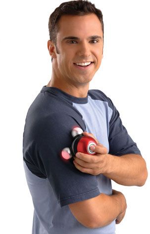 Mini Masajeador manual HoMedics PM-35BX-0GB Atom Massager - Masaje energético para utilizar en cualquier lugar - Irresistibles colores metálicos - Funciona con 3 pilas AAA incluidas