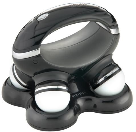 Masajeador recargable de mano HoMedics RC-QUAD-2EU Rechargeable QUAD™ Massager - Masajeador con 4 nudillos iluminados - Elegante diseño negro con relieves en cromo - ¡Recargable! ¡Sin pilas!