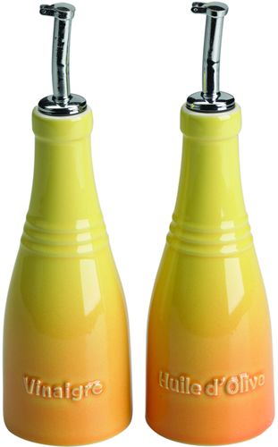 Juego de Aceite y Vinagre Le Creuset de Cerámica de Gres Esmaltada. Color Negro. Versátil, resistente y funcional.