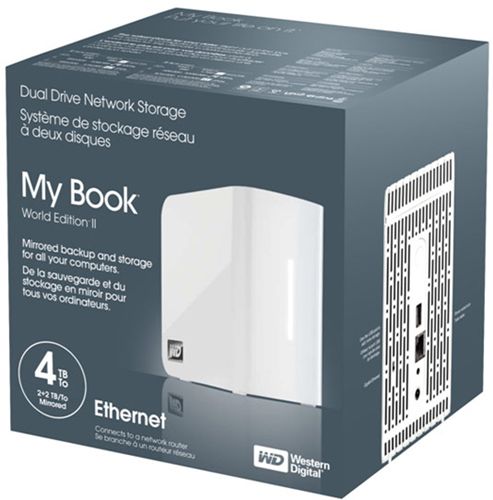 Disco Western Digital My Book™ World Edition™ II de 4 TB - RAID 1 - NAS para Acceso Remoto - Ethernet - Almacenamiento de doble disco en red