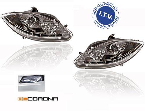 Juego de Faros Luz Diurna BCCORONA SEAT LEON 05+ 4P