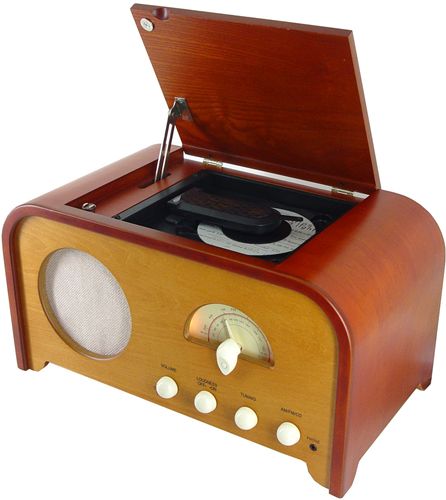 Centro de musica nostalgia con radio y CD Soundmaster NR980 en madera maciza