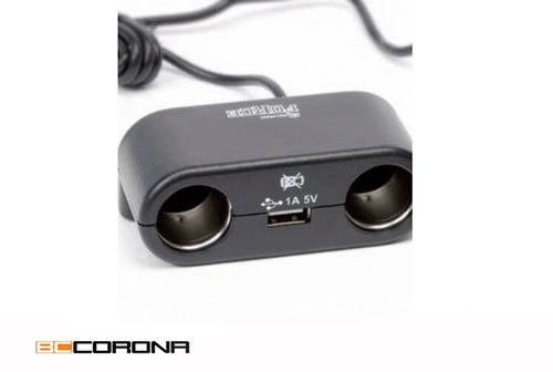 Conector de mechero doble con entrada USB BCCORONA