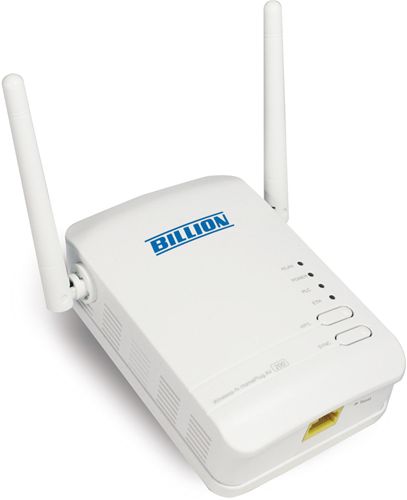 Adaptador PowerLine PLC Billion BiPAC 2073N - Transmisor de conexión LAN/Internet a través de red eléctrica hasta 200Mbs - WIFI-N - 10/100 ethernet - Con ahorro de energía