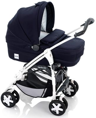 Silla de Otutto de INGLESINA, Chasis + silla convertible + capazo bolso con cambiador + portabebés homologado + base auto + cesta + capota y burbuja para la lluvia, color MARINA 2010