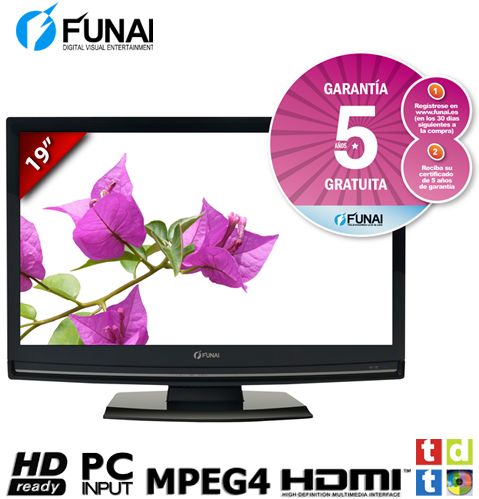 TELEVISOR LCD 19" FUNAI LH850 M19BB HD Ready con TDT HD