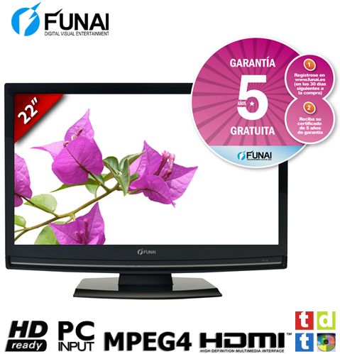 TELEVISOR LCD 22" FUNAI LH850 M22BB HD Ready con TDT HD