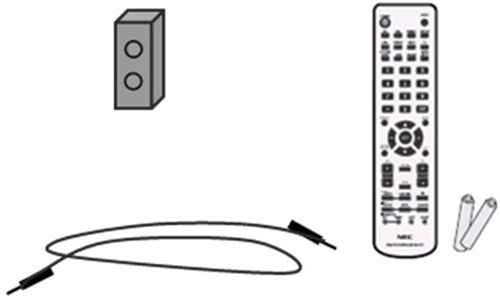 Remote Control Kit NEC 100012479 - Mando a distancia, pilas, IR sensor de luz ambiental y cable de 3,5 mm - Para NEC MultiSync® X461UN