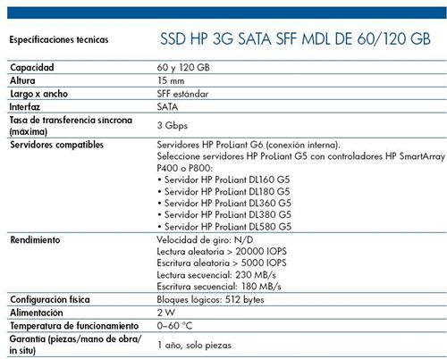 572073-B21 - Disco de estado sólido HP 120GB 3G SATA Hot Plug SFF (2.5") Midline (MDL) 1yr Warranty Solid State Drive (SSD)