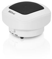Altavoz portable compacto Soundbox Trekstor 17208 con sonido estéreo de gran calidad - ideal para uso portatil - no necesita suministro de corriente externo - color blanco