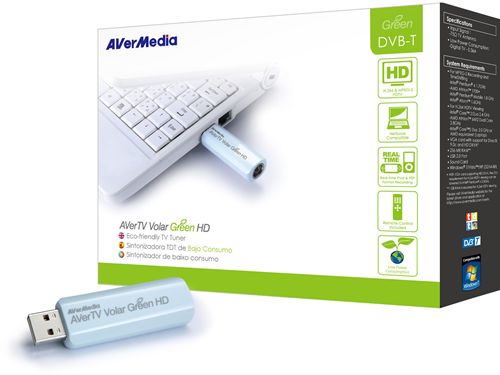 Sintonizadora AVerMedia AVerTV Volar Green HD - Bajo consumo, DVB-T (TDT), TV, HD, doble antena, EPG, mando, USB 2.0 ¡¡ 1080i !!