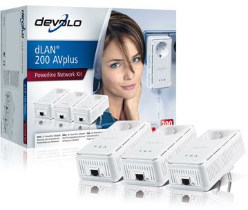 ¡¡Conéctate a Internet a tráves de la red eléctrica en cualquier sitio de tu casa y conecta entre si todos los dispositivos aptos para la red!! dLAN 200 AVplus Network kit de DEVOLO (3 adaptadores)