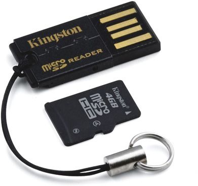 Tarjeta de memoria Kingston microSDHC (de alta capacidad) 4GB MicroSDHC Clase 4, con usb