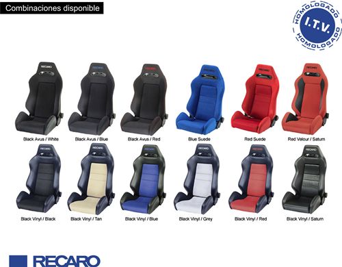 Asiento deportivo con homologación RECARO SPEED SR5 Velour negro pasajero.