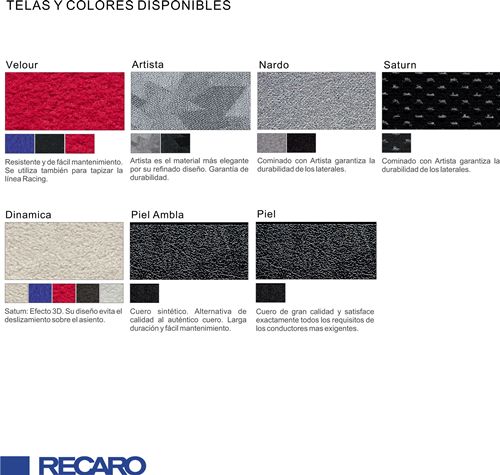 Asiento deportivo con homologación RECARO SPEED SR5 Velour negro pasajero.