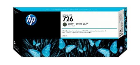 CH575A - Cartucho de tinta HP Designjet 726 NEGRO MATE de 300 ml - Compatible con impresoras HP Designjet T1200