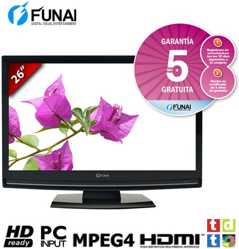 TELEVISOR LCD 26" FUNAI LH850 M26BB HD Ready con TDT HD