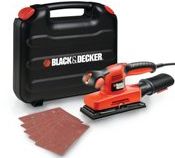 Black & Decker Lijadora 240W electrónica, con filtro, 5 hojas de lija y maletín